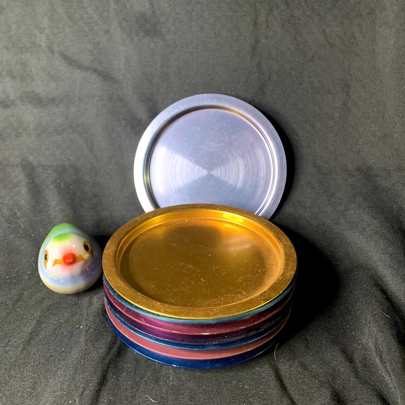 8 Colorful Aluminum Coasters - Picture 3 of 8